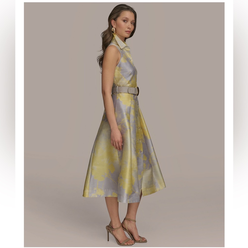 Donna Karan Yellow and Gray A-Line Skirt - Picture 3 of 8